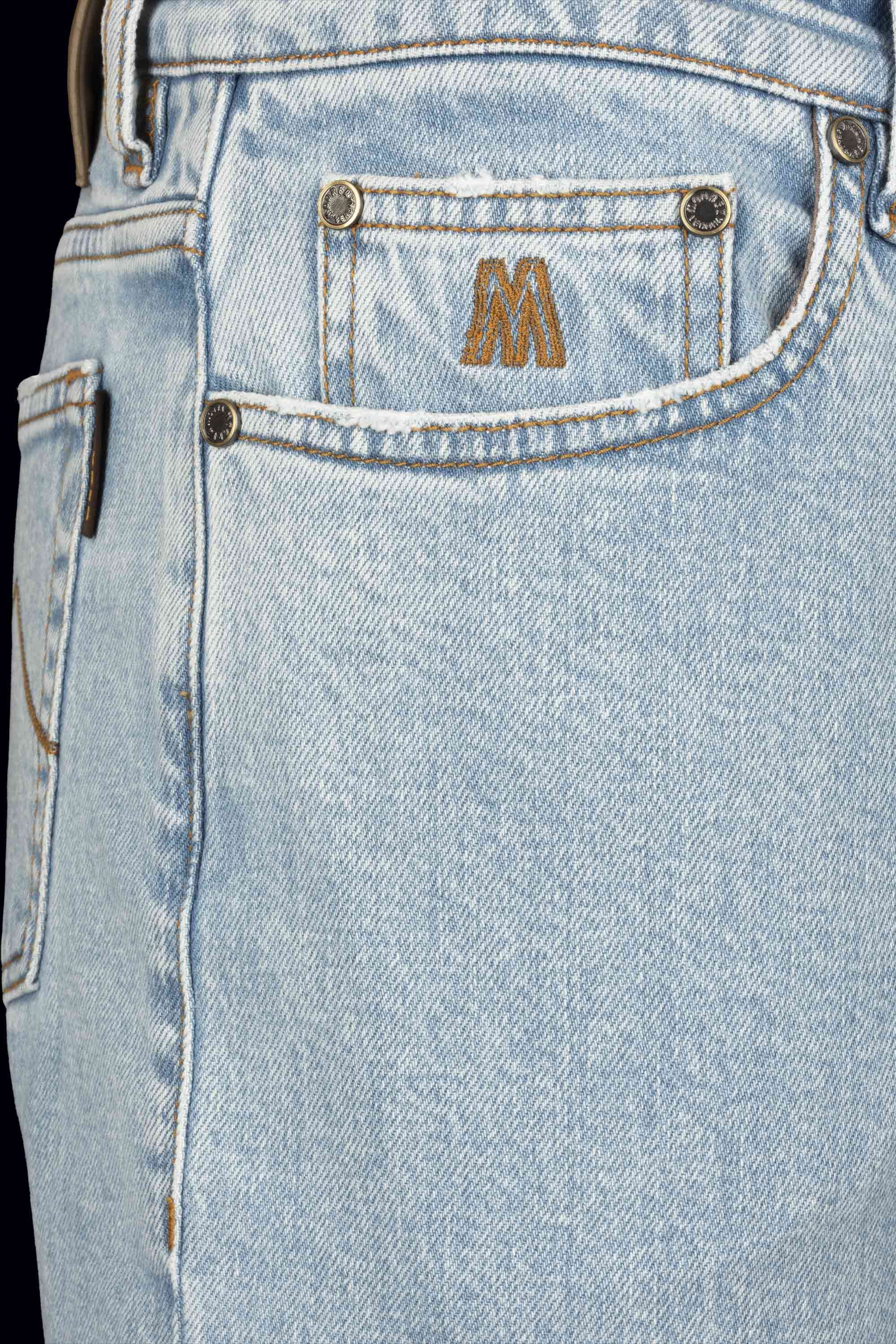 MOORER MEN'S LIGHT BLUE STRAIGHT JEANS