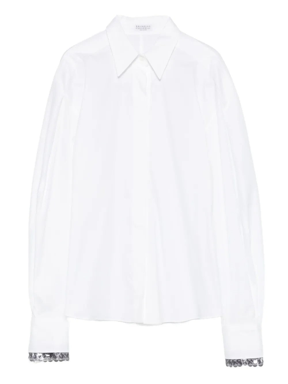 BRUNELLO CUCINELLI WOMEN'S WHITE CLASSIC BUTTON SHIRT