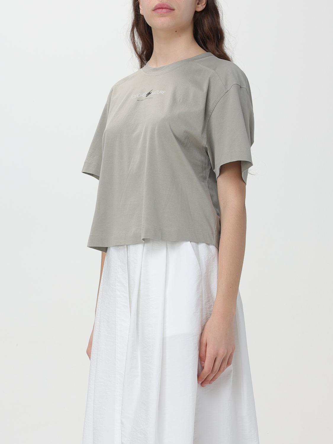 BRUNELLO CUCINELLI WOMEN'S LIGHT GREY BOXY SHIRT