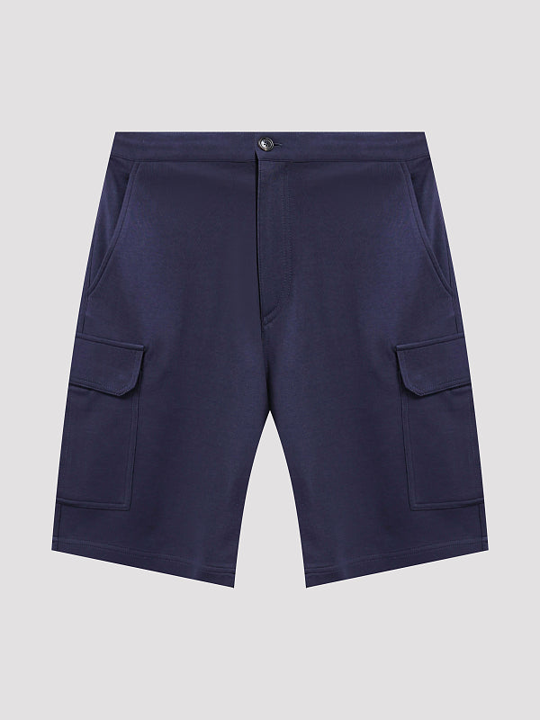 BRUNELLO CUCINELLI MEN'S DARK BLUE CARGO SHORTS