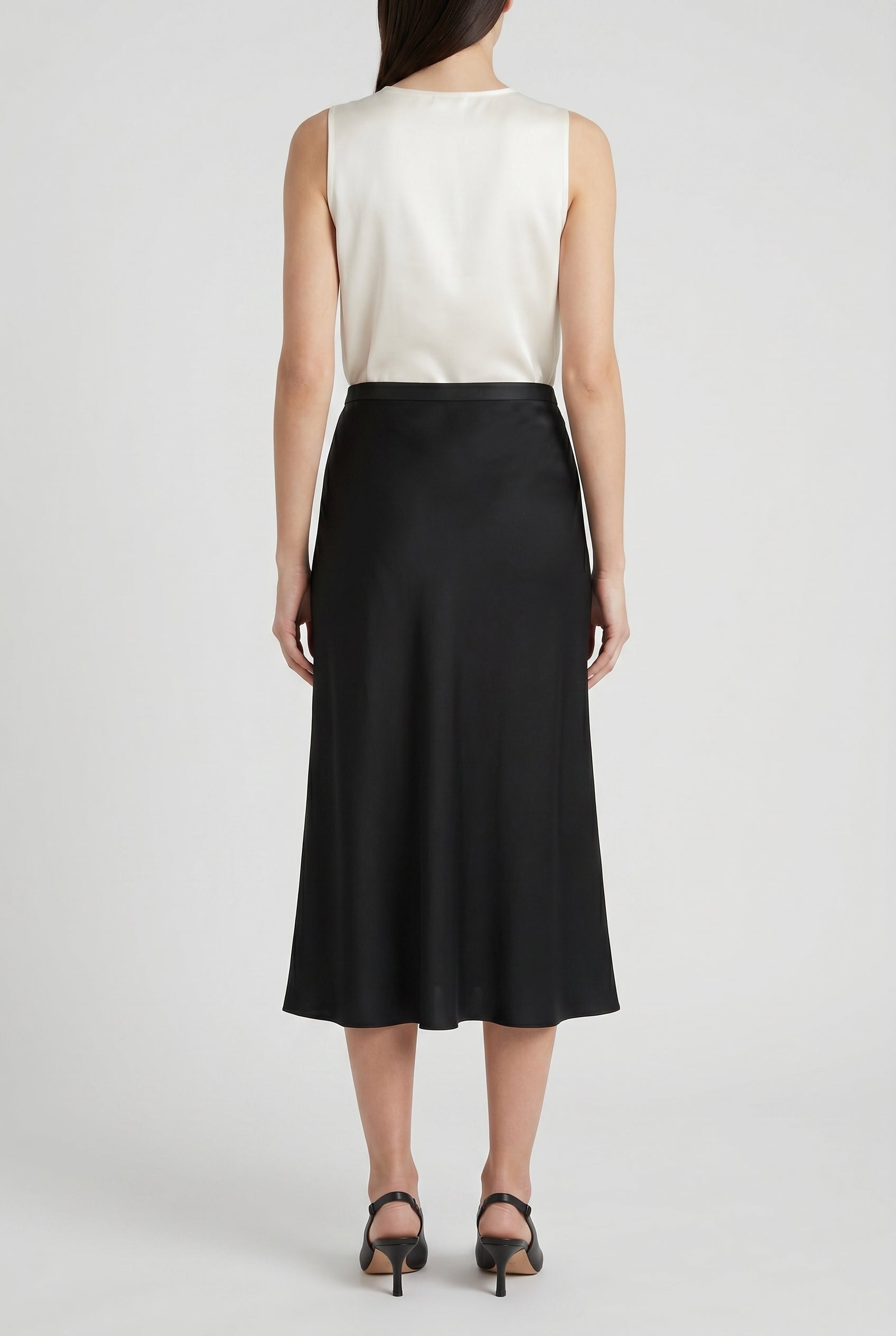 BRUNELLO CUCINELLI WOMEN'S BLACK SILK BLEND MIDI SKIRT