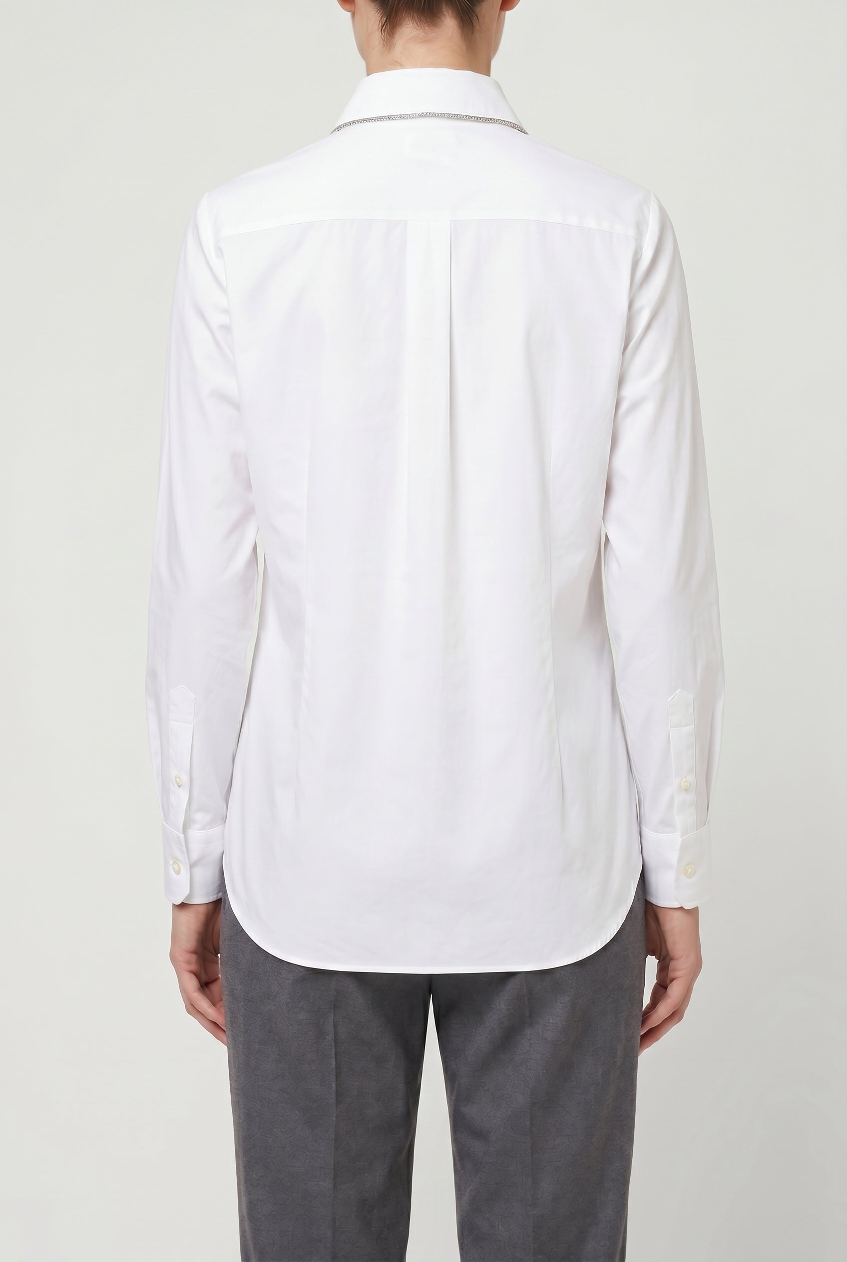 BRUNELLO CUCINELLI WOMEN'S WHITE COTTON BLEND SHIRT