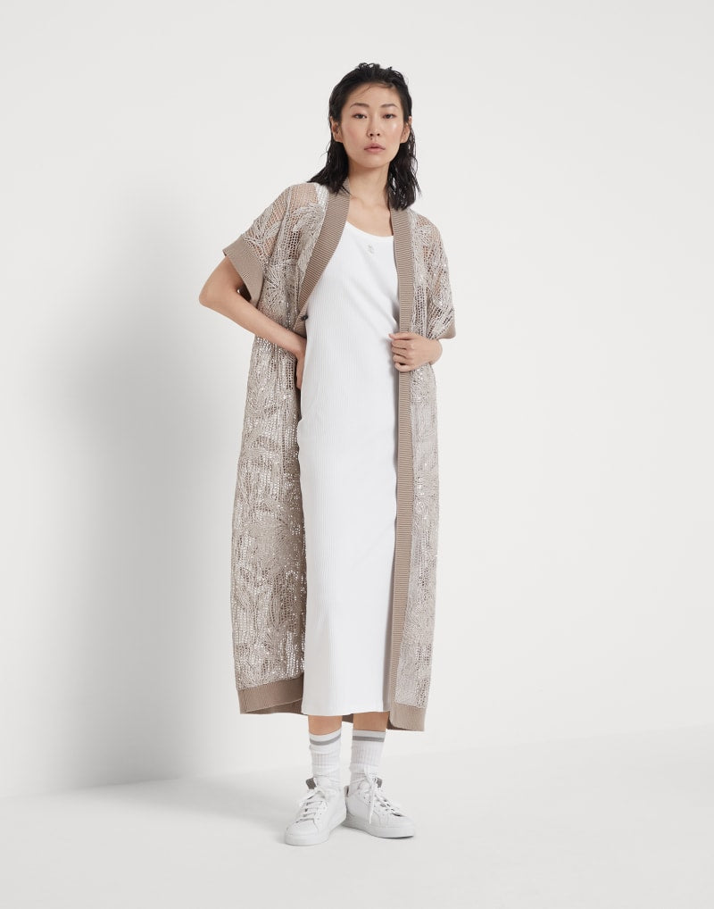 BRUNELLO CUCINELLI WOMEN'S WHITE RIBBED TANK DRESS