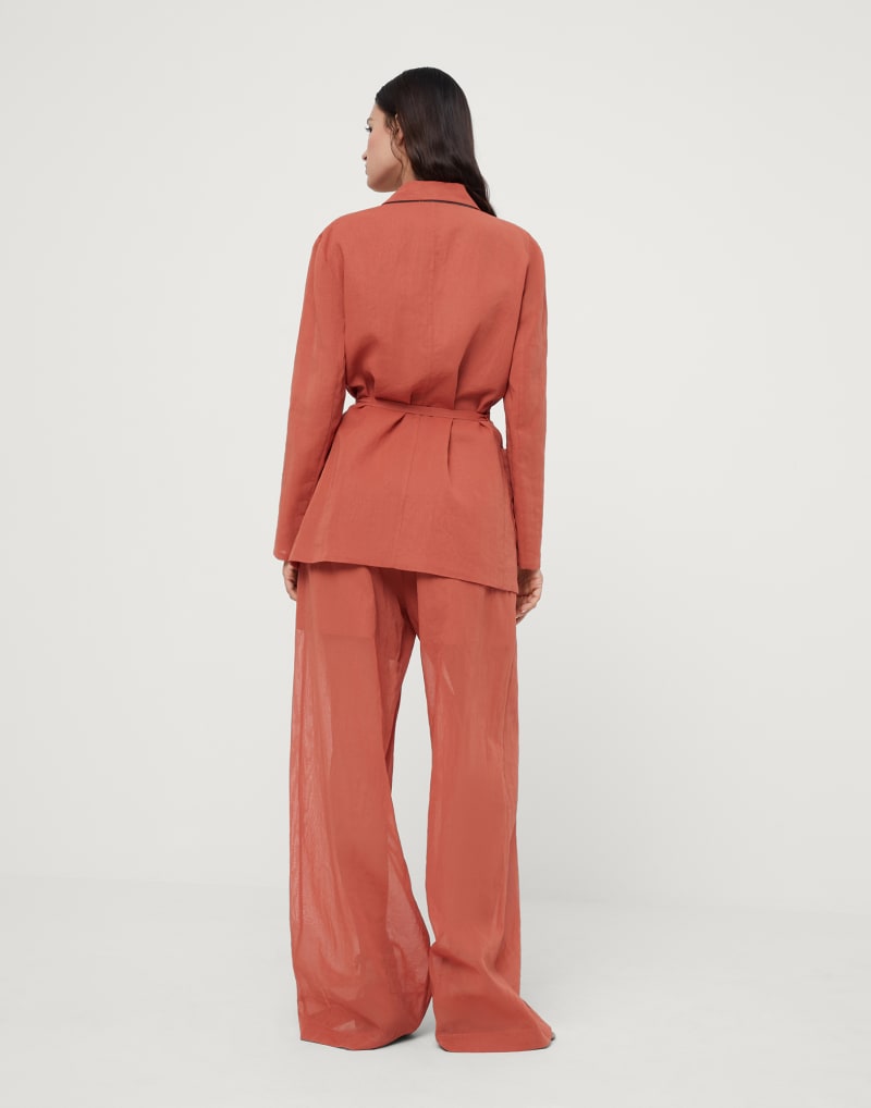 BRUNELLO CUCINELLI WOMEN'S RUST RELAXED WIDE LEG TROUSERS