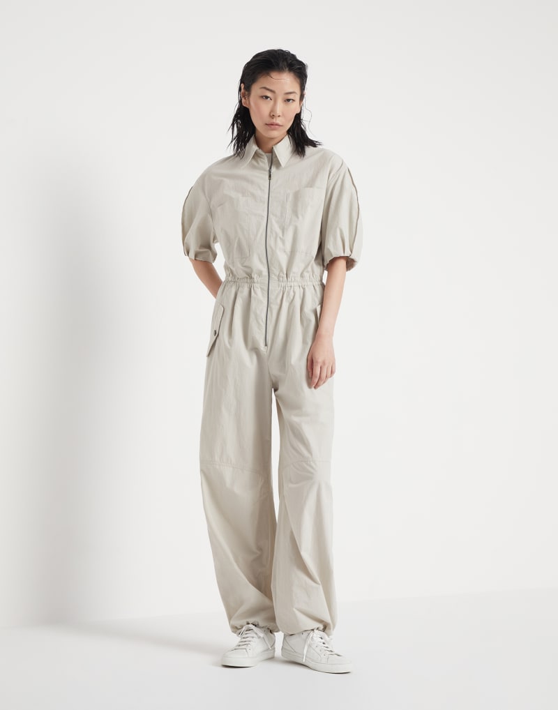 BRUNELLO CUCINELLI WOMEN'S LIGHT BEIGE RELAXED JUMPSUIT