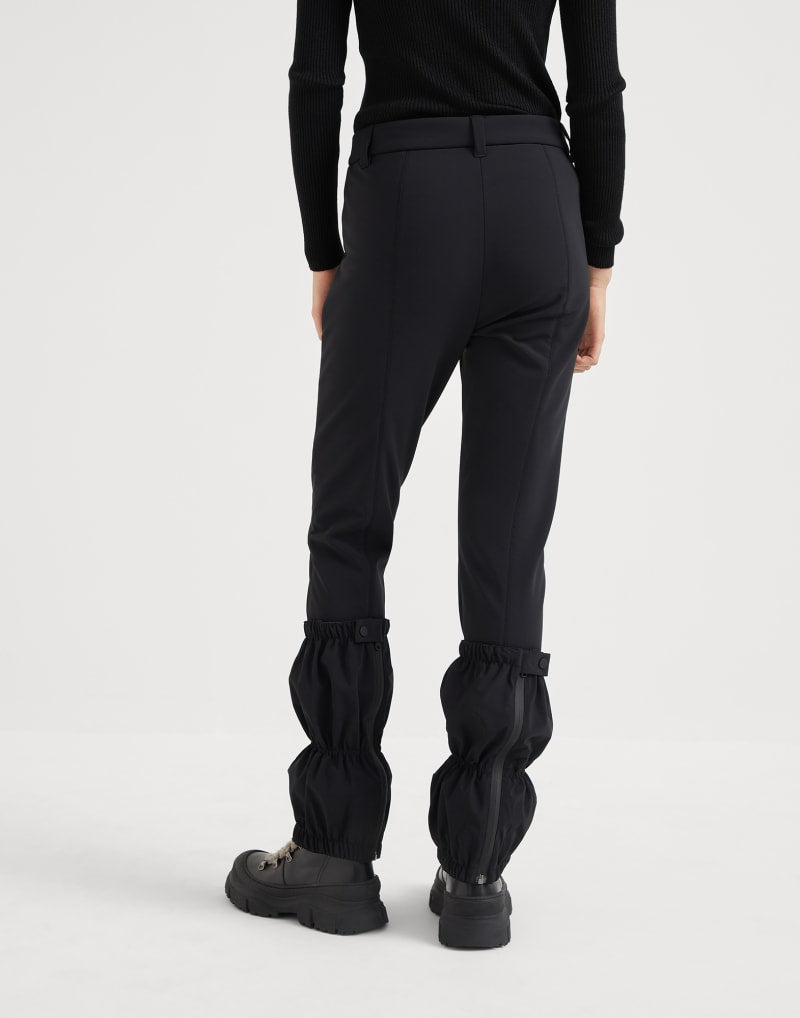 BRUNELLO CUCINELLI WOMEN'S BLACK GATHERED HEM TROUSERS