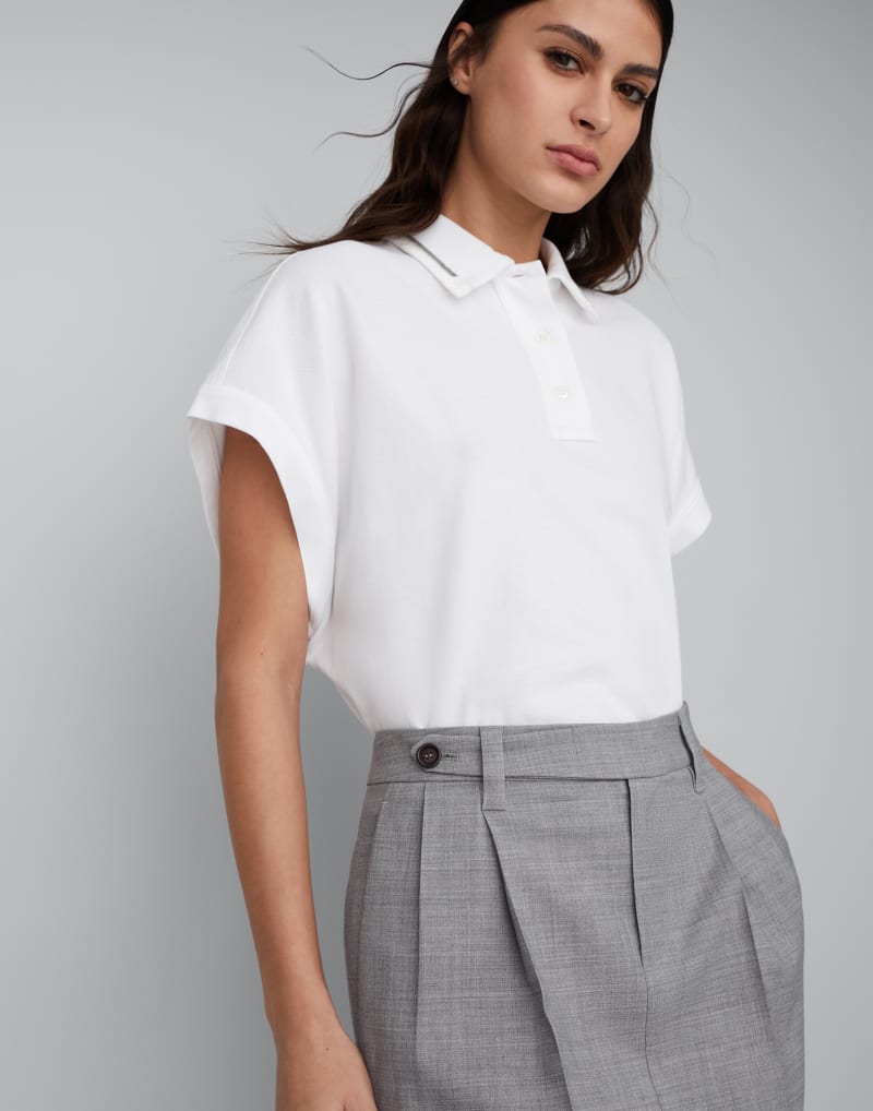 BRUNELLO CUCINELLI WOMEN'S LIGHT GREY WOOL SKIRT