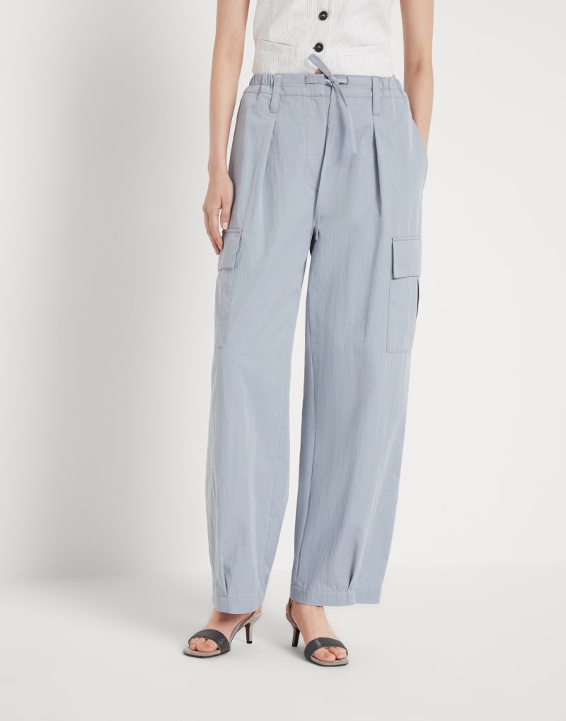 BRUNELLO CUCINELLI WOMEN'S LIGHT BLUE RELAXED TROUSERS