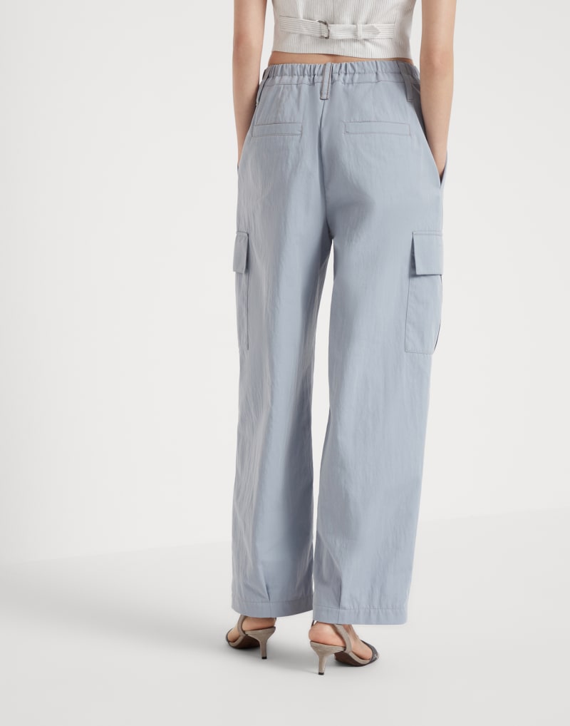 BRUNELLO CUCINELLI WOMEN'S LIGHT BLUE RELAXED TROUSERS