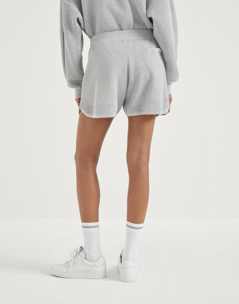 BRUNELLO CUCINELLI WOMEN'S LIGHT GREY COTTON SHORTS