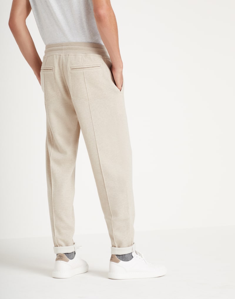 BRUNELLO CUCINELLI MEN'S LIGHT BEIGE WOOL TROUSERS