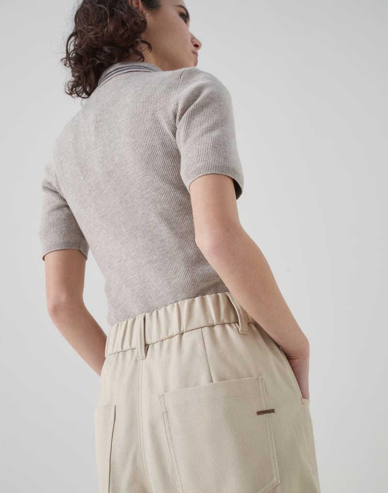 BRUNELLO CUCINELLI WOMEN'S LIGHT BEIGE RELAXED TROUSERS
