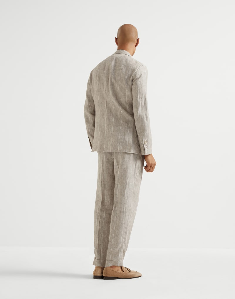 BRUNELLO CUCINELLI MEN'S LIGHT BEIGE LINEN SUIT