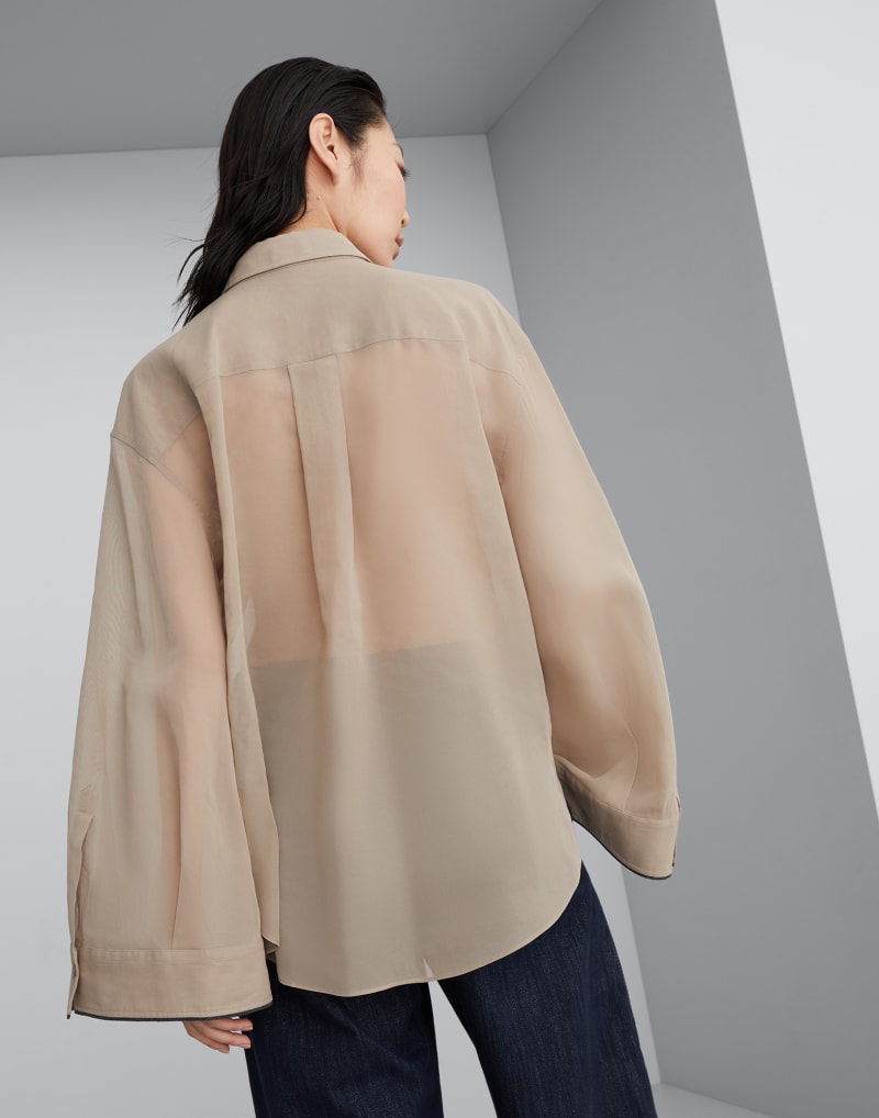 BRUNELLO CUCINELLI WOMEN'S LIGHT BEIGE OVERSIZED SHIRT