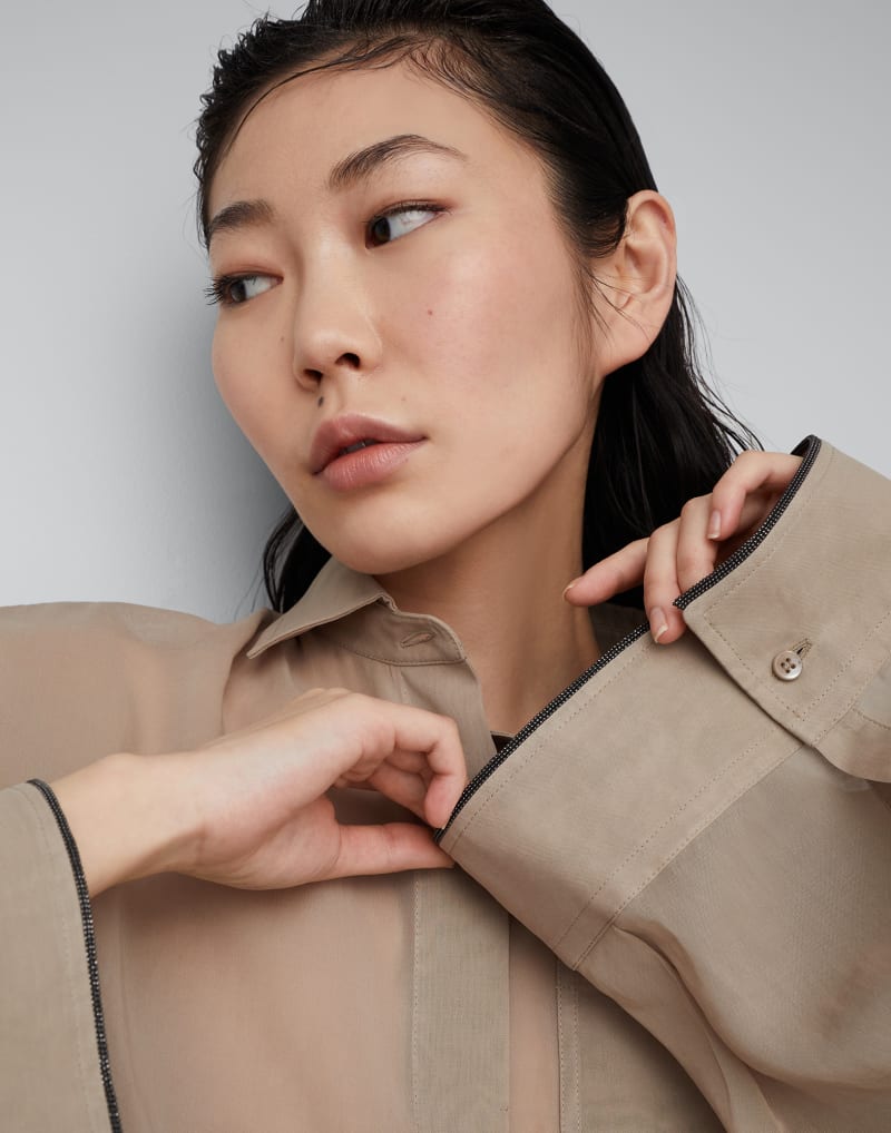 BRUNELLO CUCINELLI WOMEN'S LIGHT BEIGE OVERSIZED SHIRT