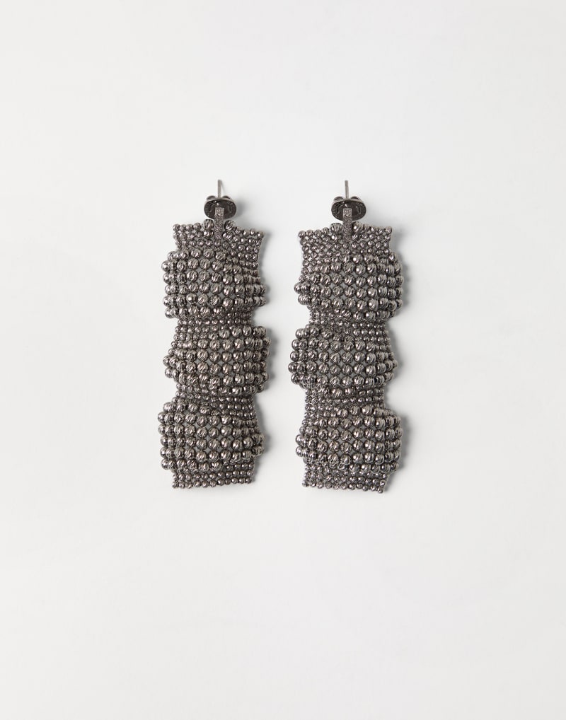 BRUNELLO CUCINELLI WOMEN'S SILVER TEXTURED DROP EARRINGS
