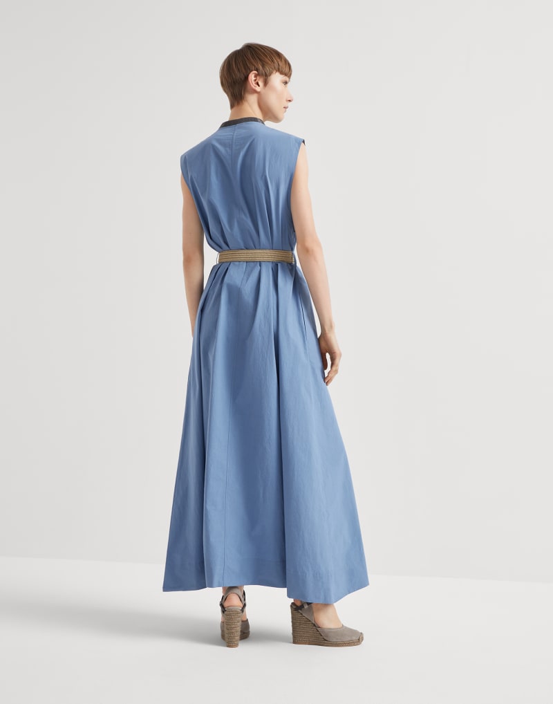 BRUNELLO CUCINELLI WOMEN'S LIGHT BLUE SLEEVELESS DRESS