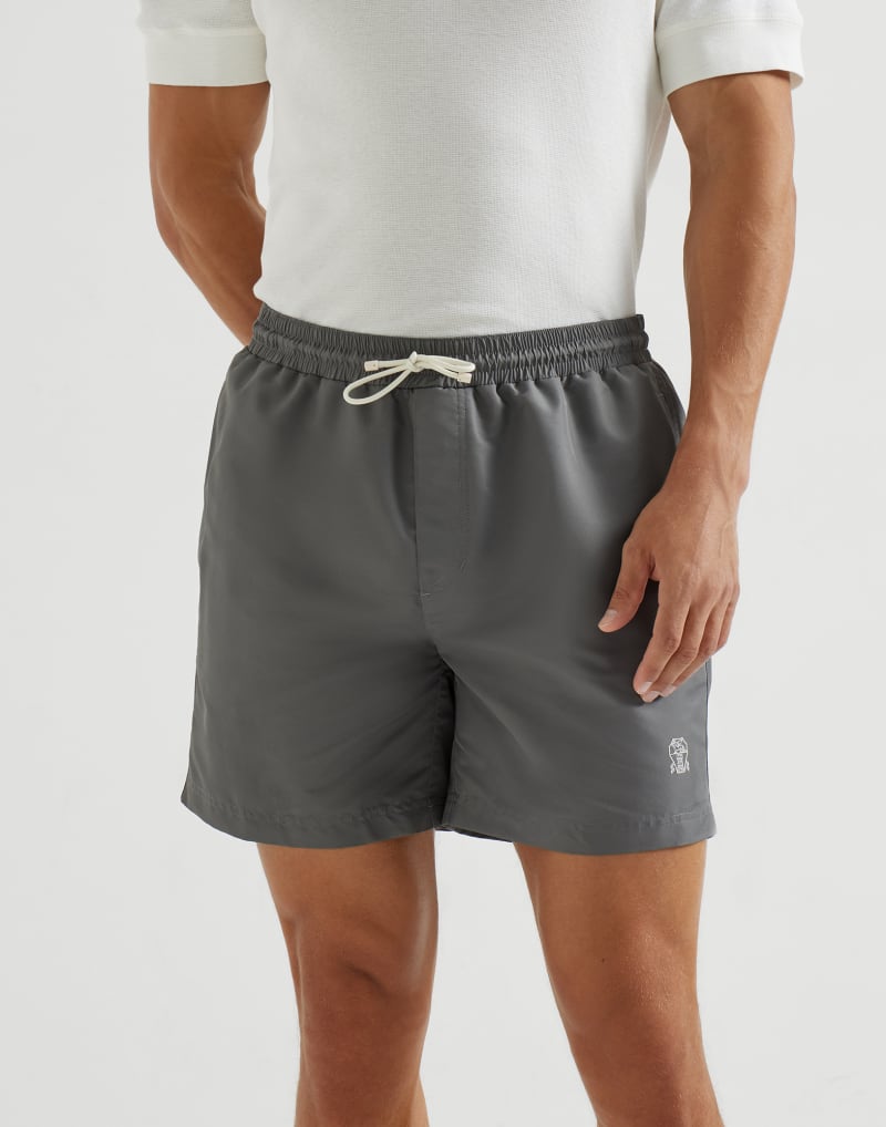 BRUNELLO CUCINELLI MEN'S DARK GREY SWIM SHORTS