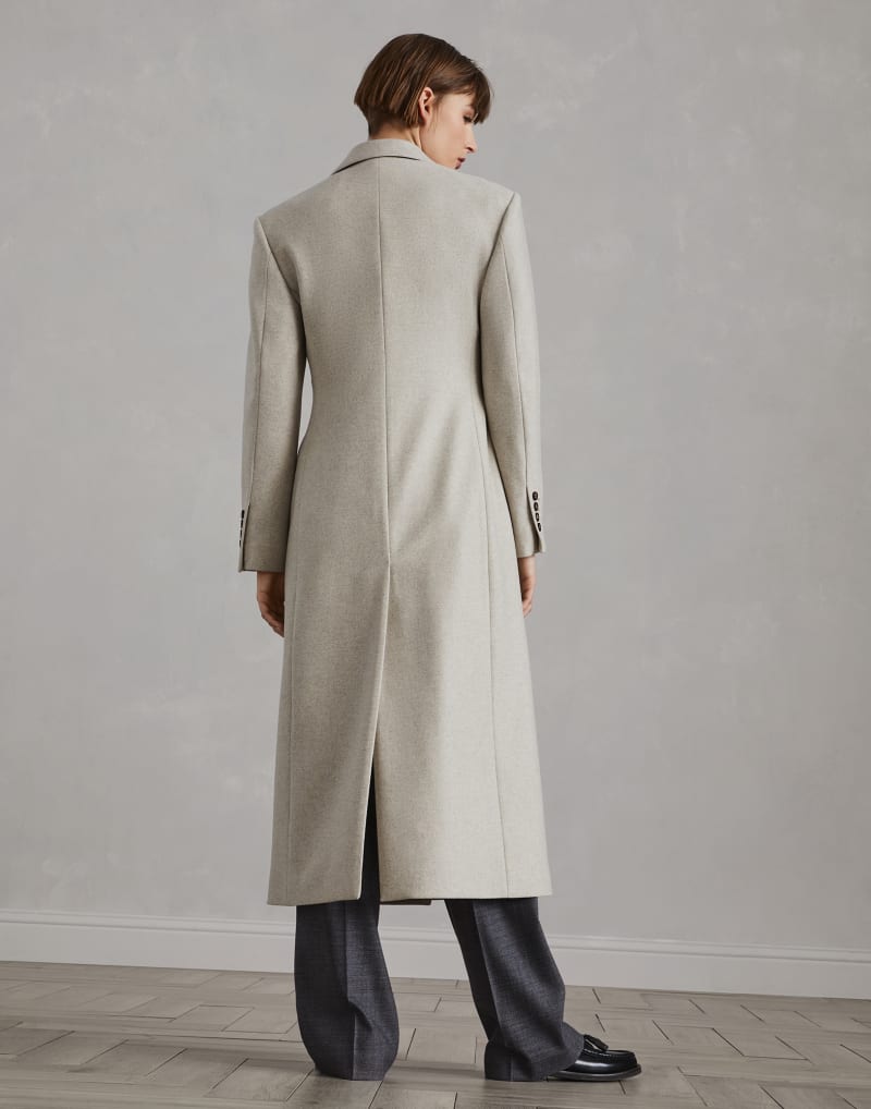 BRUNELLO CUCINELLI WOMEN'S LIGHT GREY TAILORED COAT