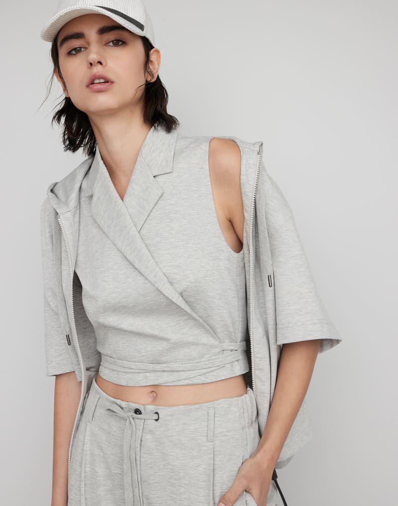 BRUNELLO CUCINELLI WOMEN'S LIGHT GREY RELAXED HOODIE
