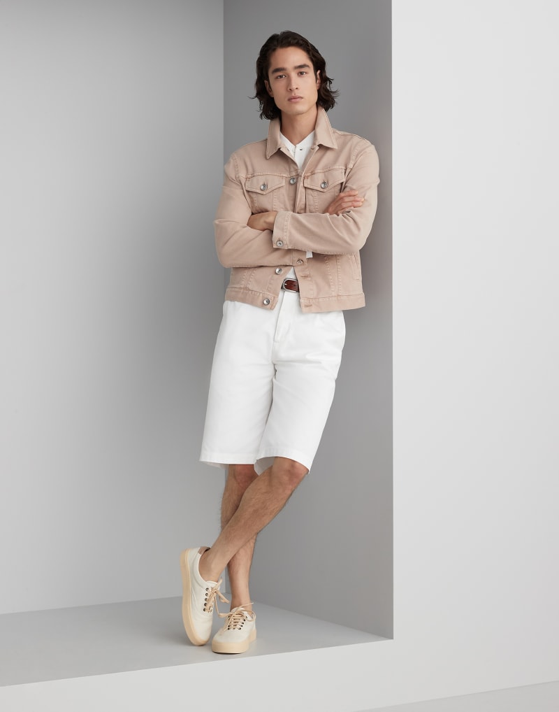 BRUNELLO CUCINELLI MEN'S OFF WHITE WAFFLE KNIT SHIRT