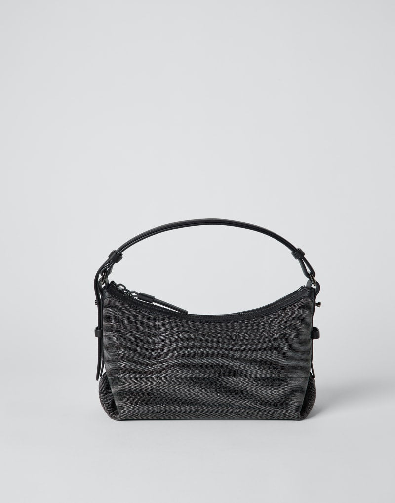 BRUNELLO CUCINELLI WOMEN'S BLACK TEXTURED SHOULDER BAG