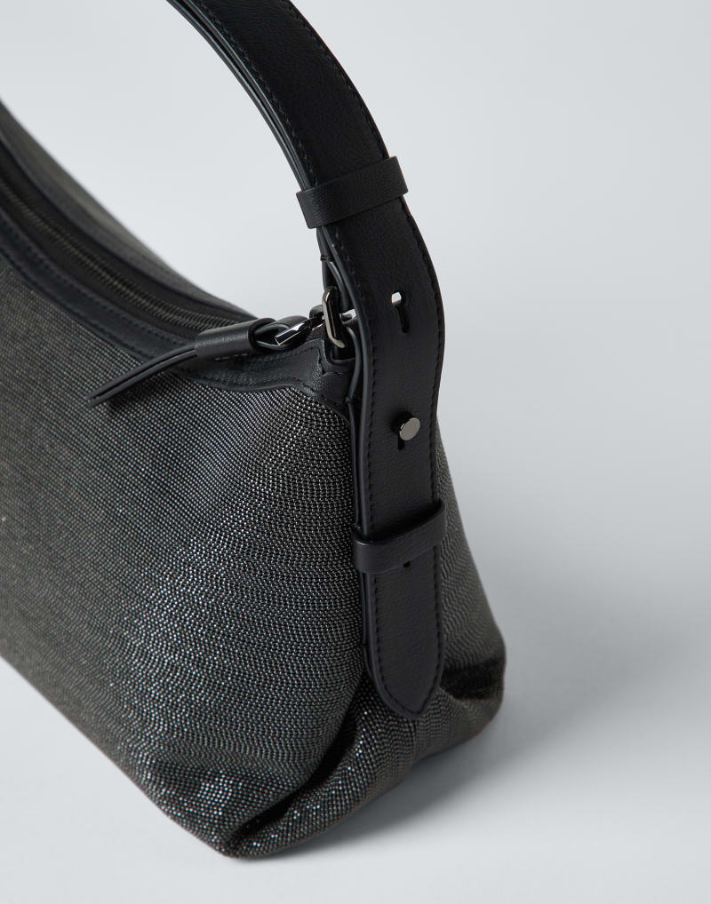 BRUNELLO CUCINELLI WOMEN'S BLACK TEXTURED SHOULDER BAG