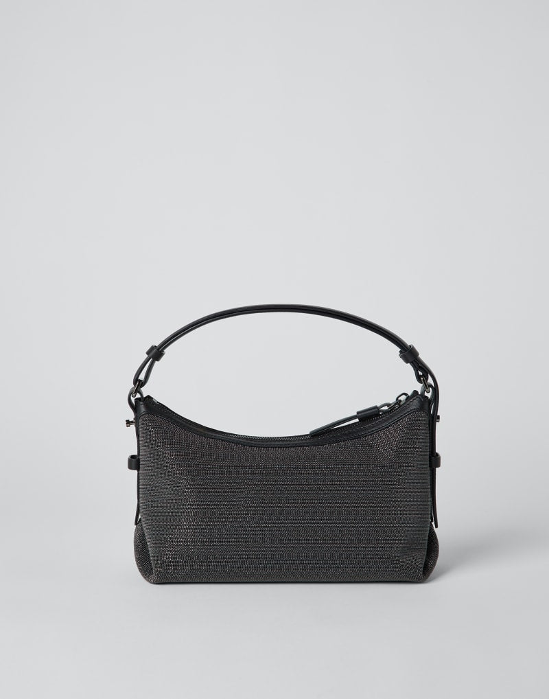 BRUNELLO CUCINELLI WOMEN'S BLACK TEXTURED SHOULDER BAG