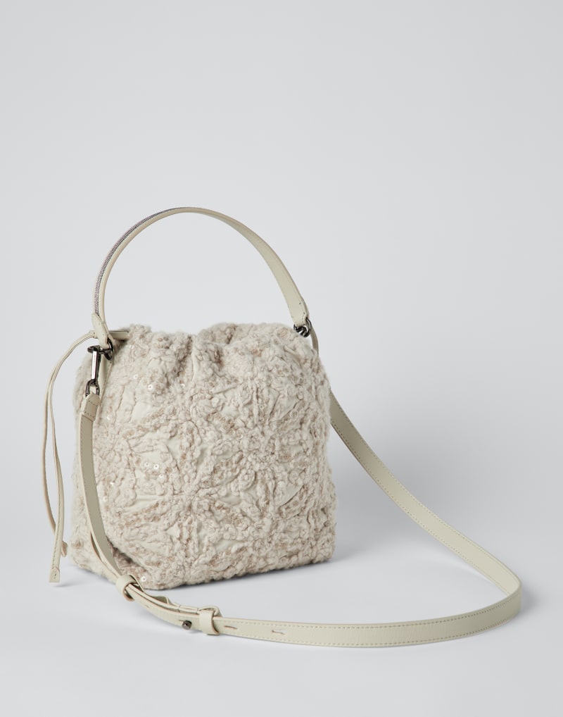 BRUNELLO CUCINELLI WOMEN'S LIGHT BEIGE TEXTURED BAG