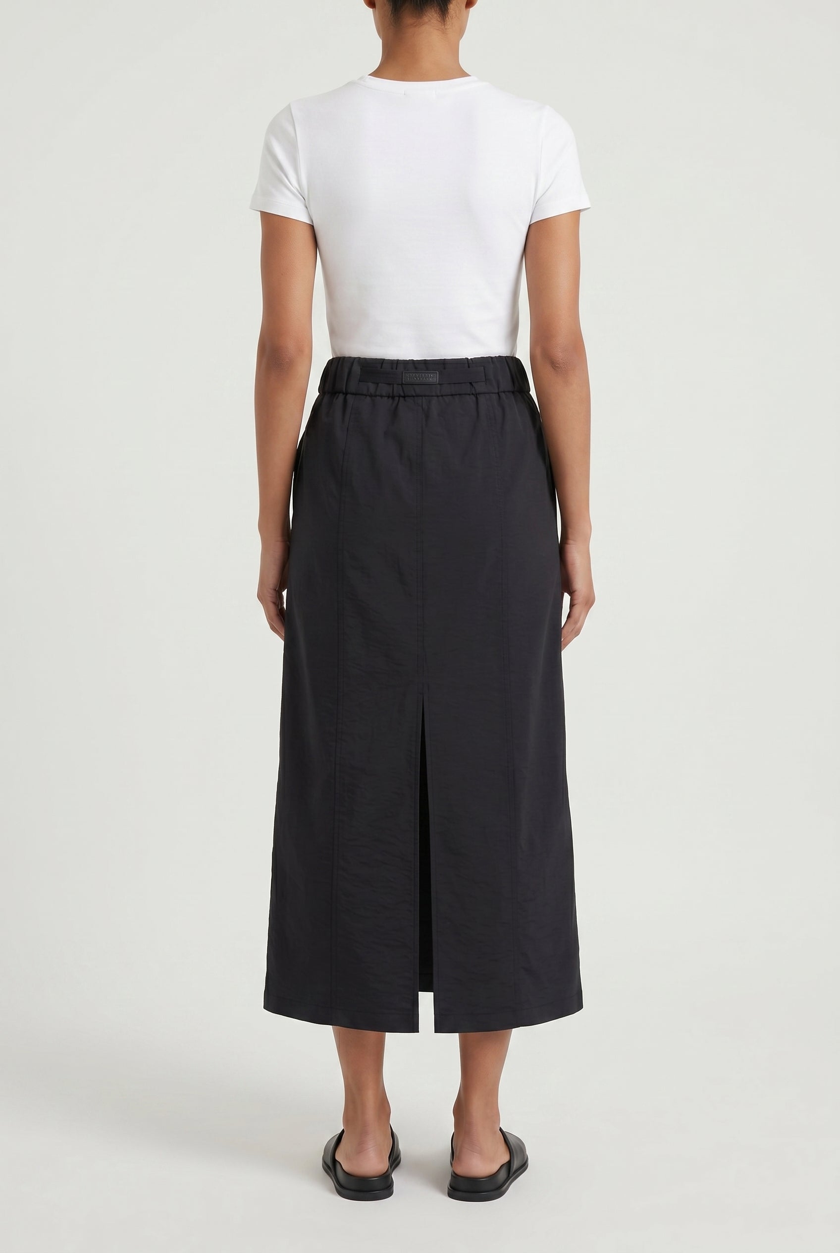 BRUNELLO CUCINELLI WOMEN'S BLACK MIDI DRAWSTRING SKIRT