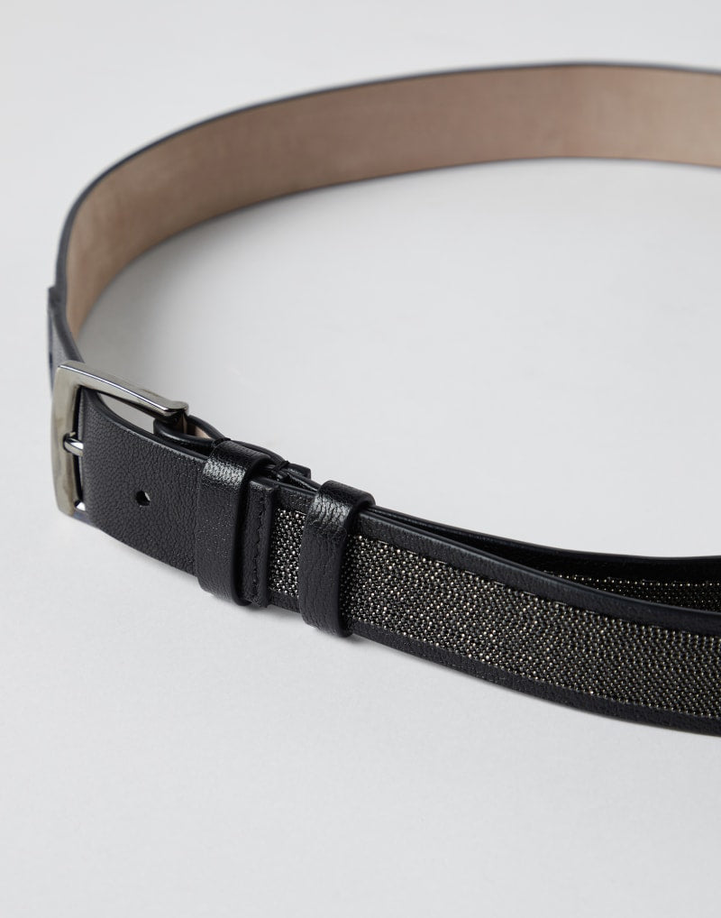 BRUNELLO CUCINELLI WOMEN'S BLACK LEATHER BELT