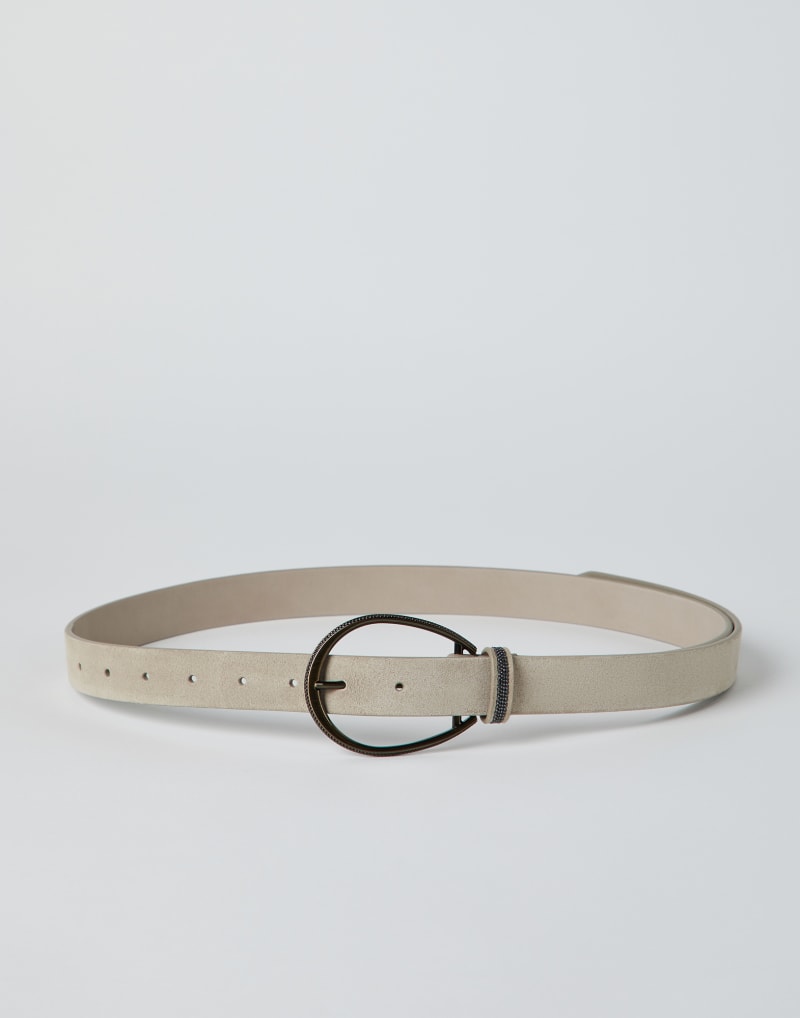 BRUNELLO CUCINELLI WOMEN'S LIGHT BEIGE LEATHER BELT