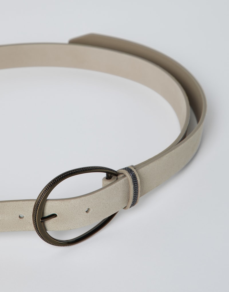 BRUNELLO CUCINELLI WOMEN'S LIGHT BEIGE LEATHER BELT