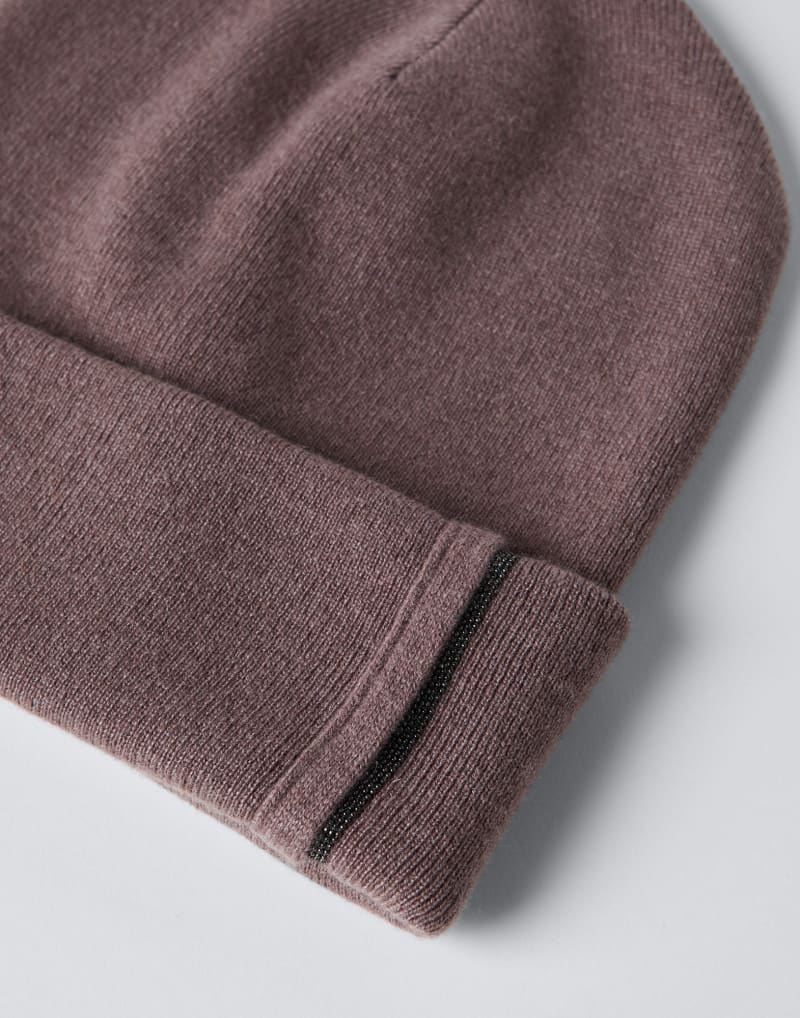 BRUNELLO CUCINELLI WOMEN'S BROWN WOOL KNIT HAT