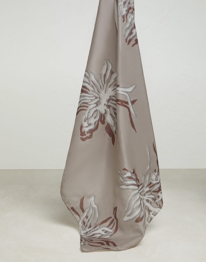 BRUNELLO CUCINELLI WOMEN'S BEIGE SILK COTTON SCARF