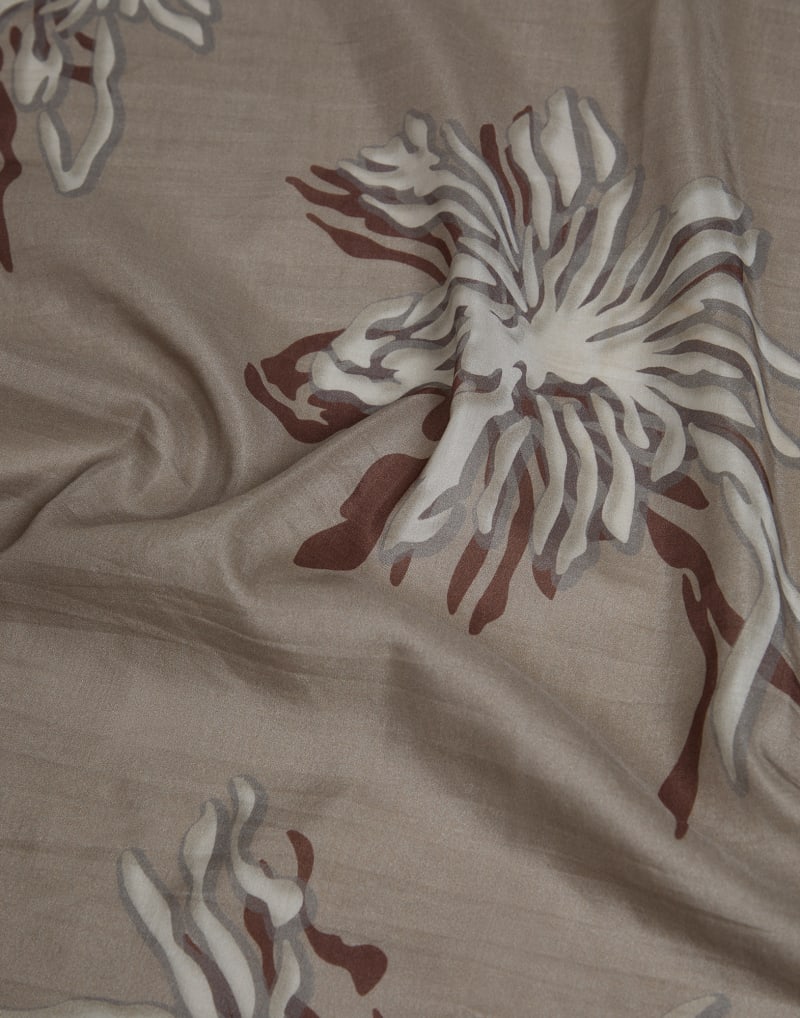 BRUNELLO CUCINELLI WOMEN'S BEIGE SILK COTTON SCARF