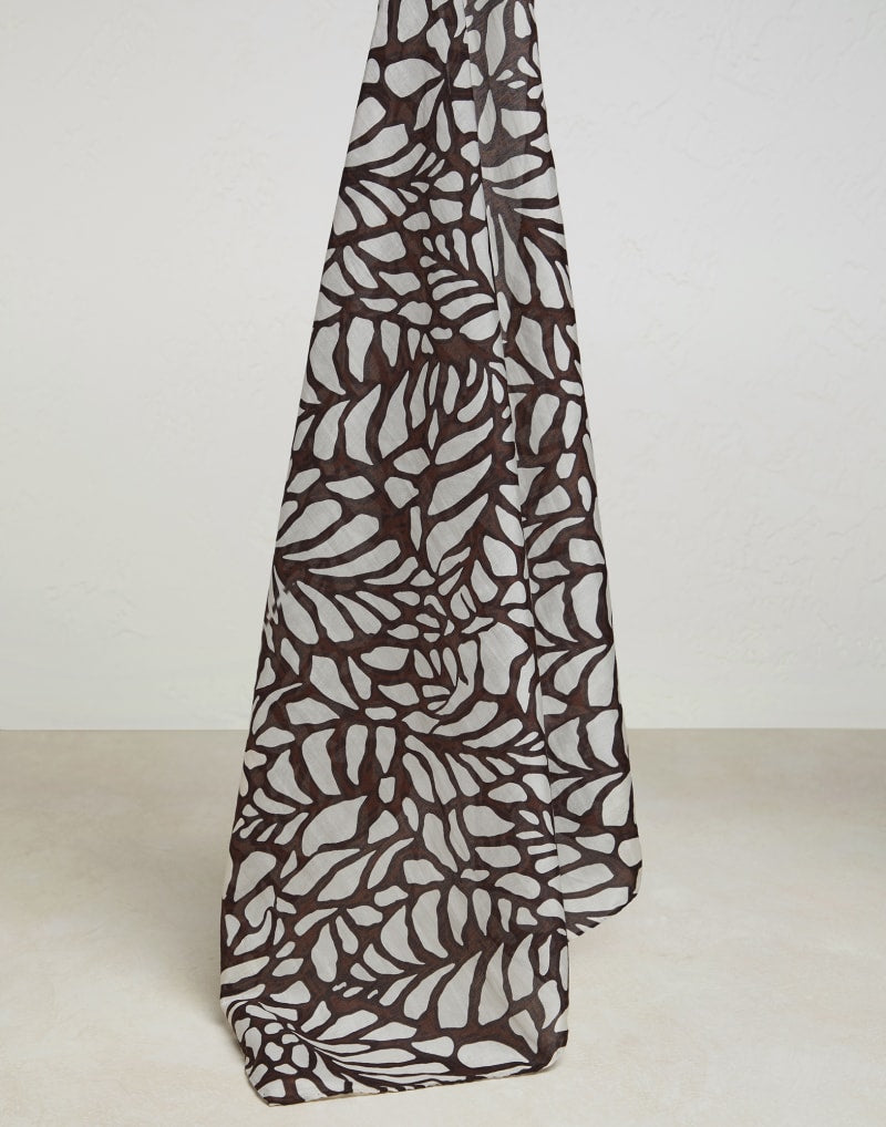 BRUNELLO CUCINELLI WOMEN'S BROWN SILK COTTON SCARF