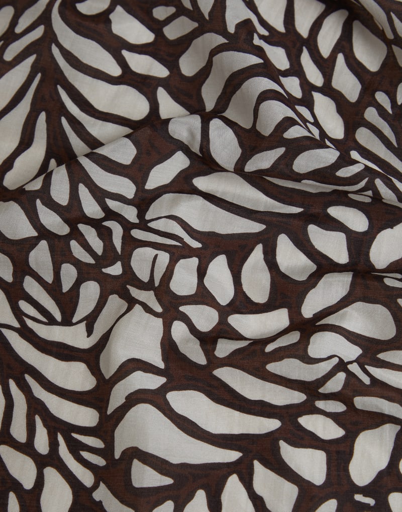 BRUNELLO CUCINELLI WOMEN'S BROWN SILK COTTON SCARF