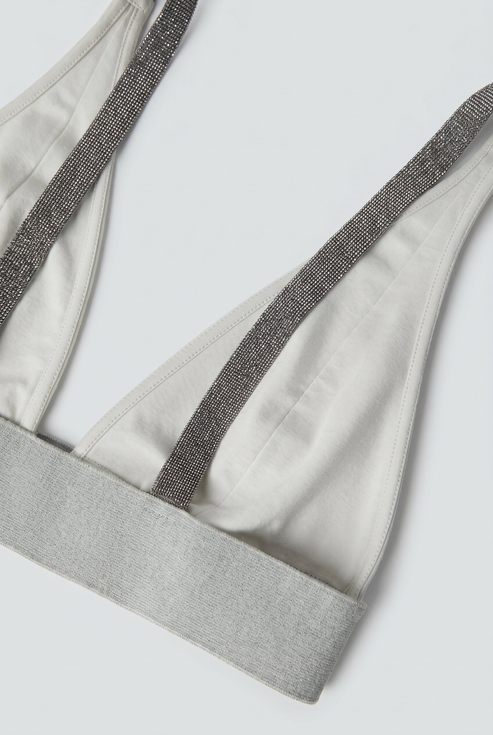 BRUNELLO CUCINELLI WOMEN'S OFF WHITE STRETCH BRALETTE