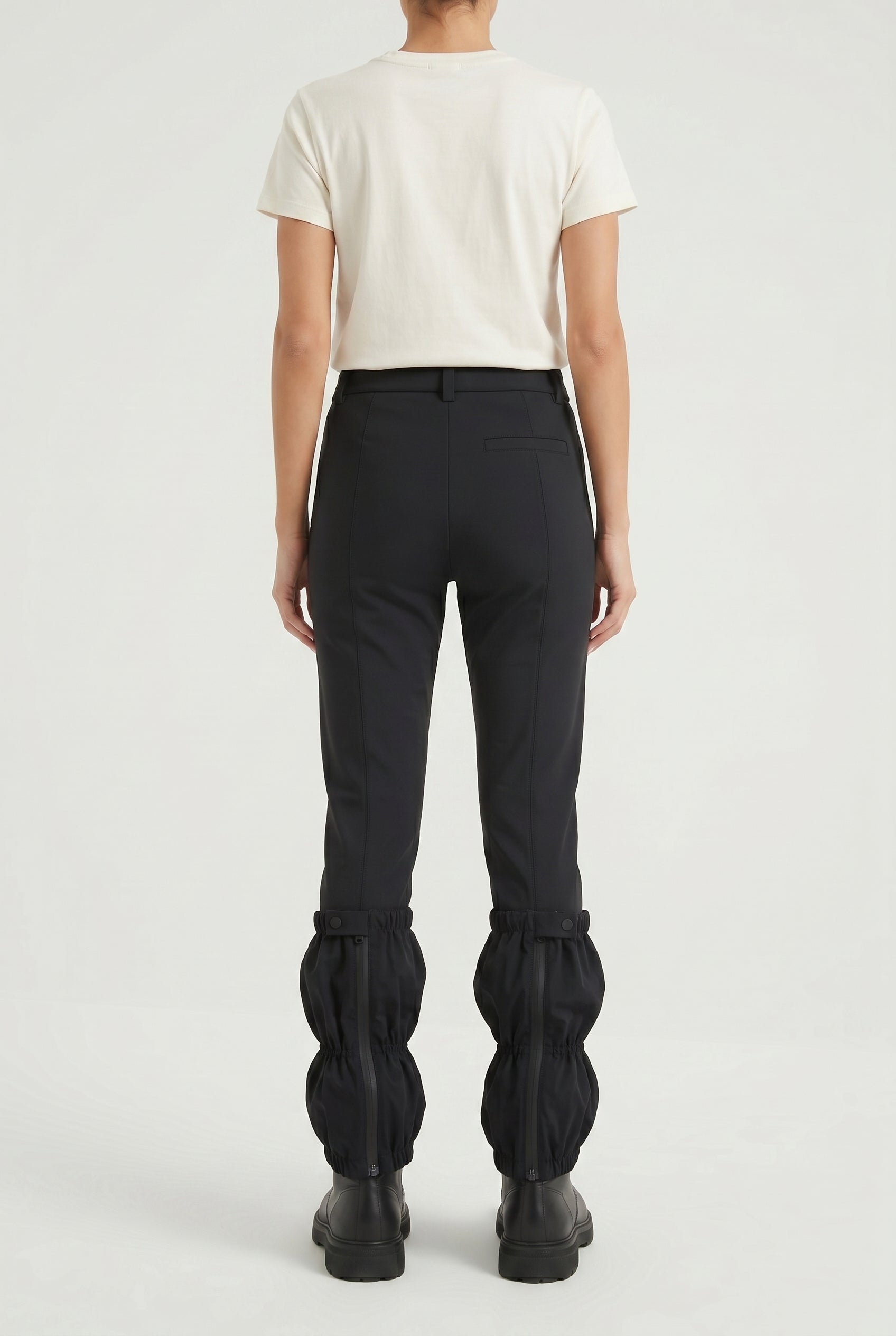 BRUNELLO CUCINELLI WOMEN'S BLACK GATHERED HEM TROUSERS