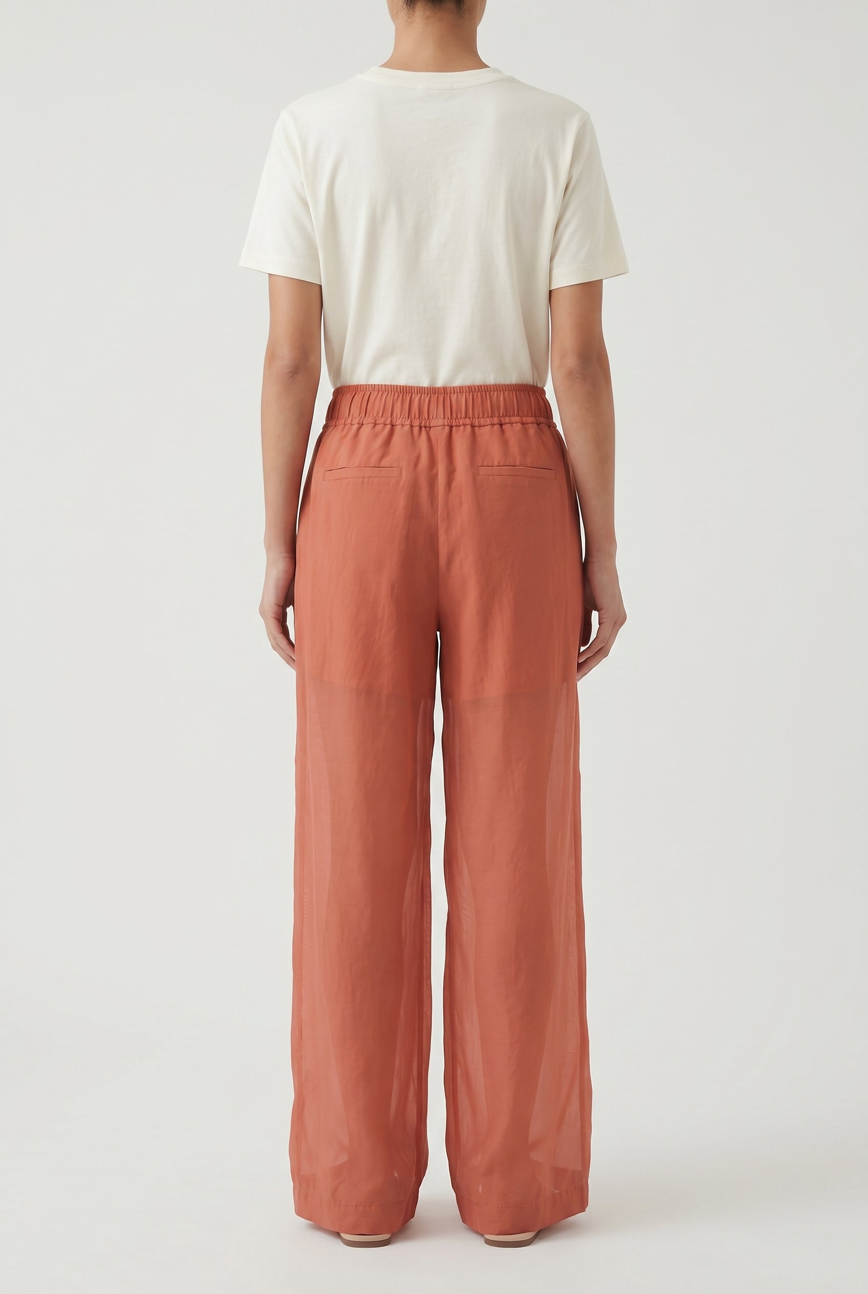 BRUNELLO CUCINELLI WOMEN'S RUST RELAXED WIDE LEG TROUSERS