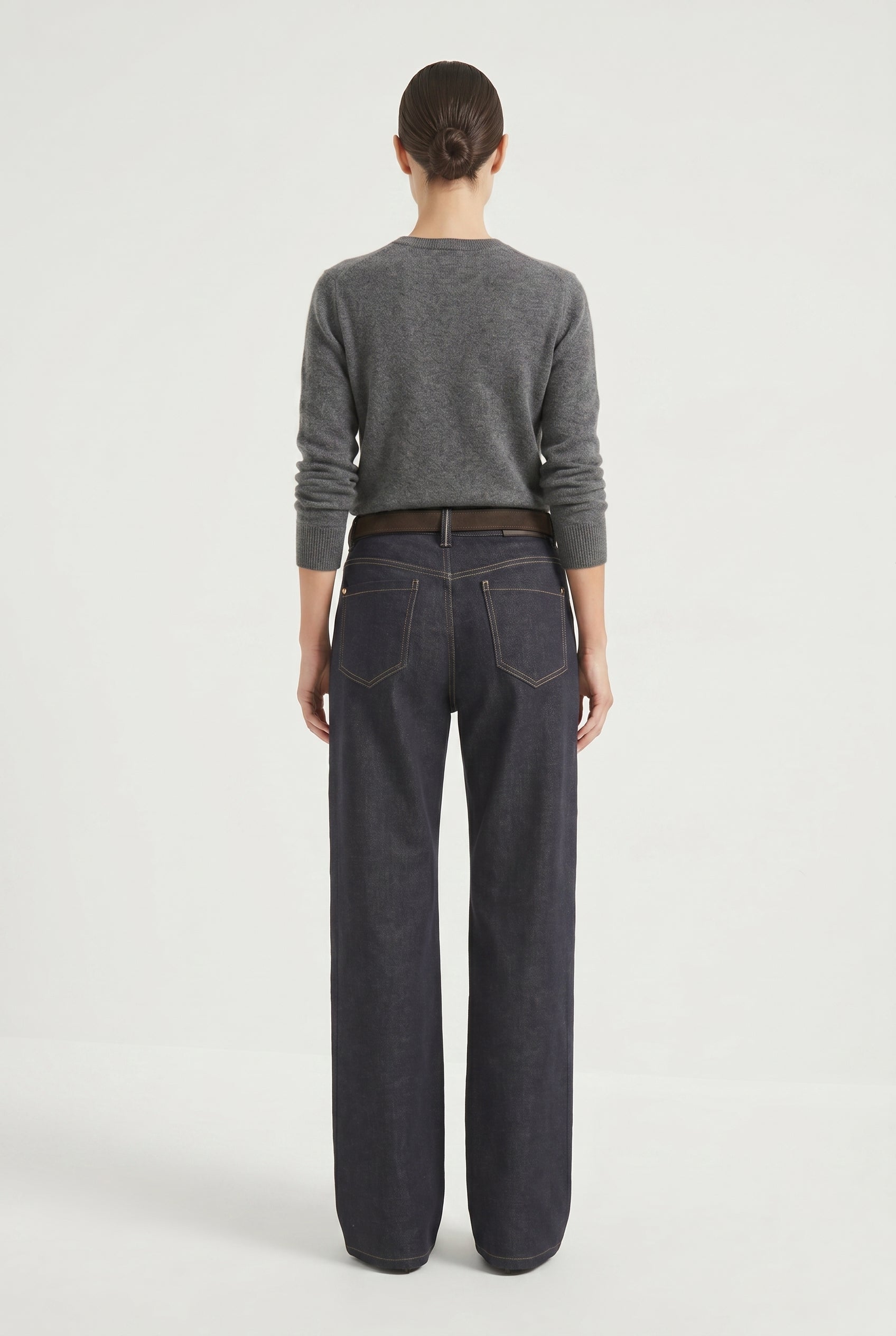 BRUNELLO CUCINELLI WOMEN'S DARK BLUE WIDE TROUSERS