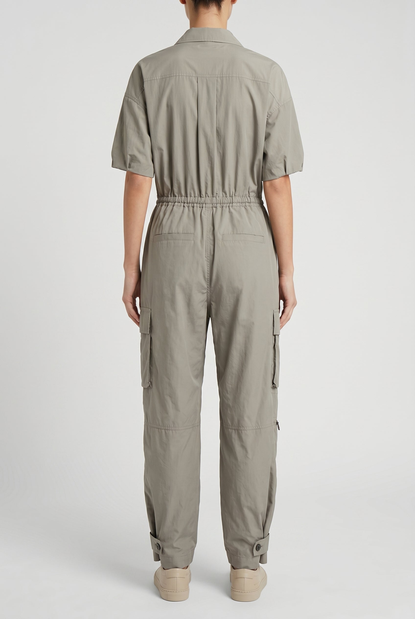 BRUNELLO CUCINELLI WOMEN'S LIGHT GREY RELAXED JUMPSUIT