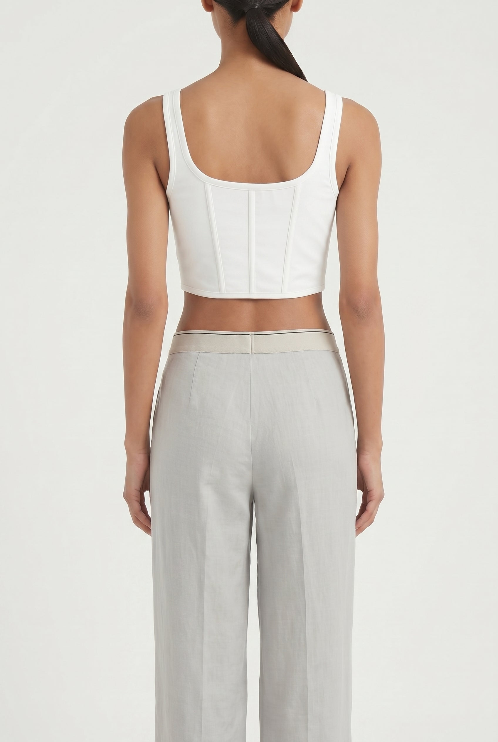 BRUNELLO CUCINELLI WOMEN'S WHITE FITTED TANK TOP