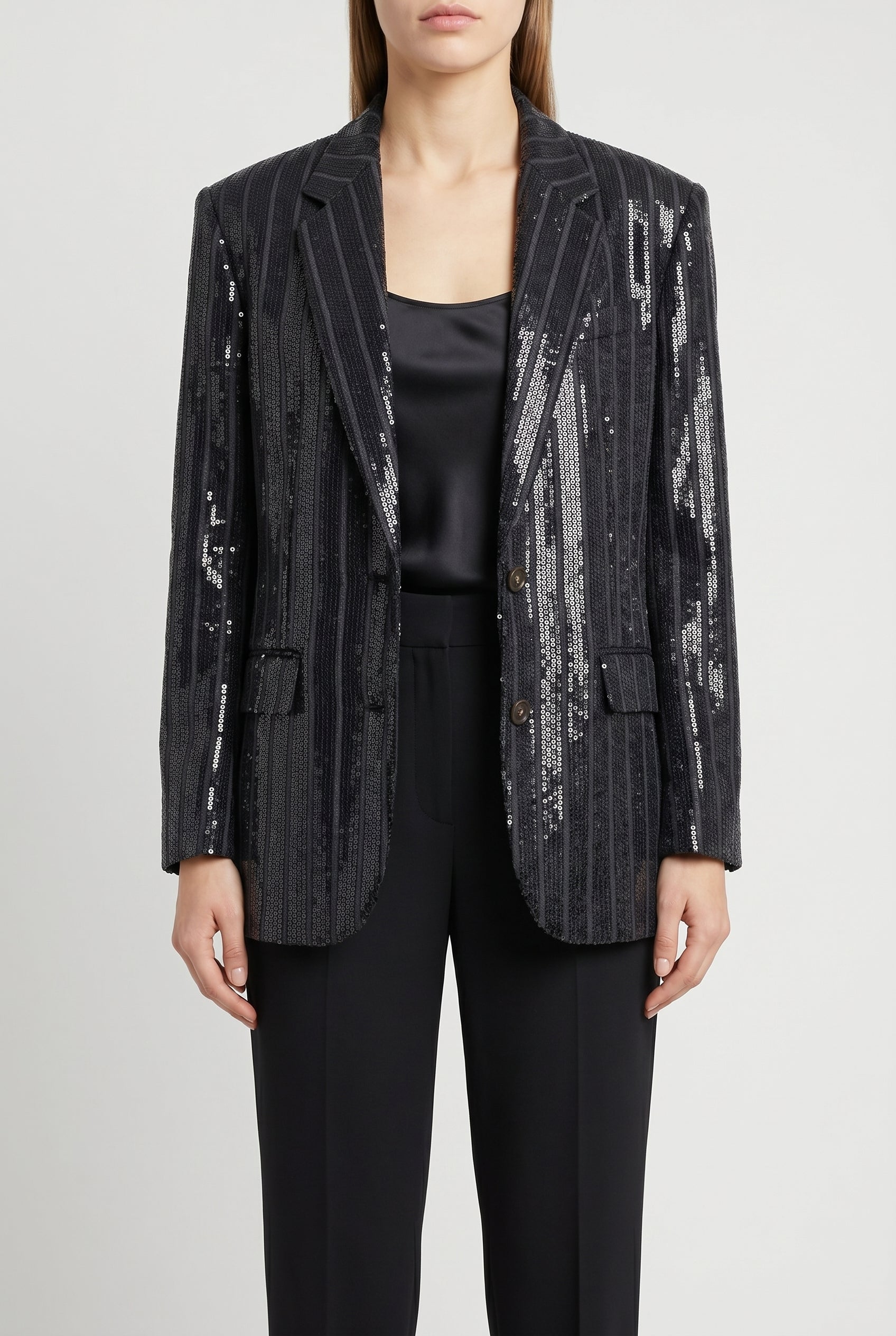 BRUNELLO CUCINELLI WOMEN'S BLACK OVERSIZED BLAZER