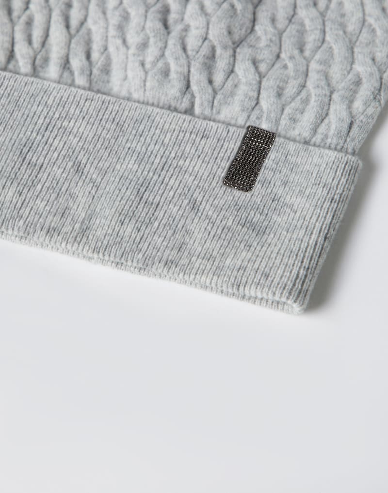BRUNELLO CUCINELLI WOMEN'S LIGHT GREY CABLE KNIT HAT