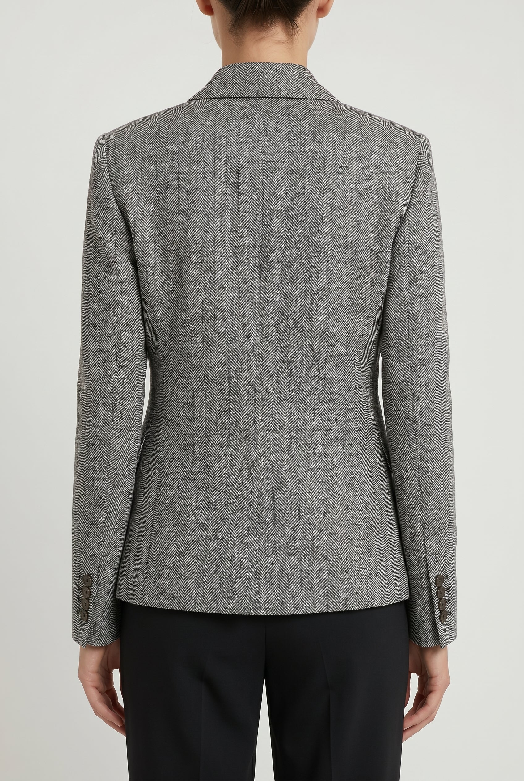 BRUNELLO CUCINELLI WOMEN'S BLACK WHITE LINEN TAILORED JACKET