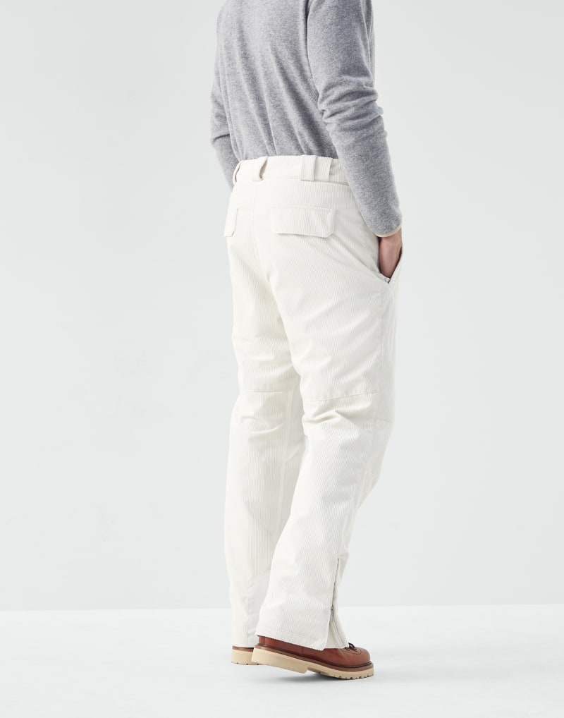 BRUNELLO CUCINELLI MEN'S OFF WHITE RELAXED COTTON TROUSERS
