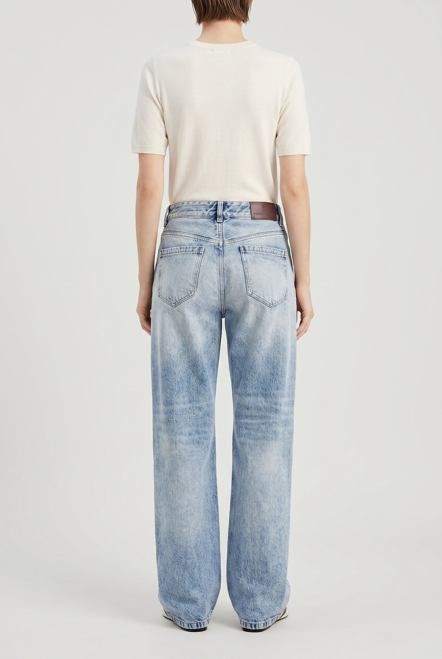 BRUNELLO CUCINELLI WOMEN'S LIGHT BLUE RELAXED TROUSERS