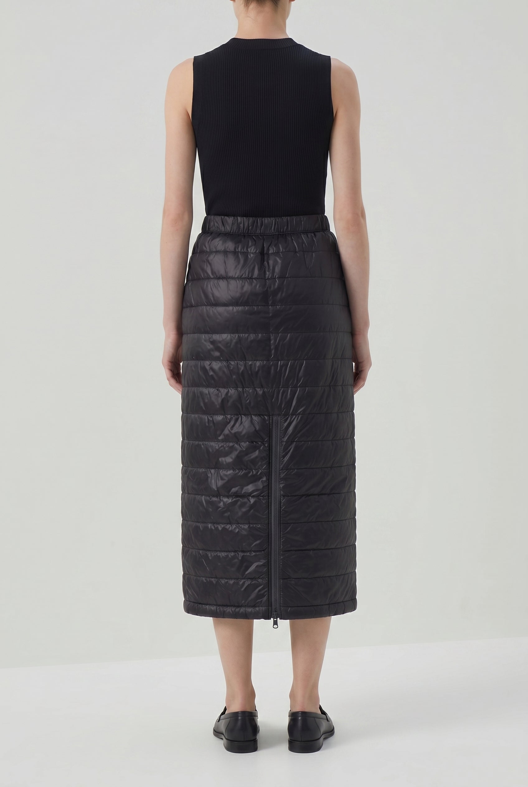 BRUNELLO CUCINELLI WOMEN'S BLACK QUILTED MIDI SKIRT